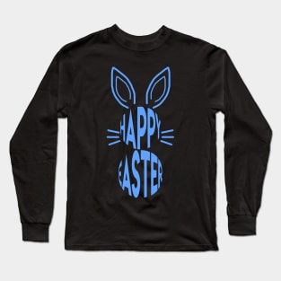 Easter bunny with Happy Easter lettering Long Sleeve T-Shirt